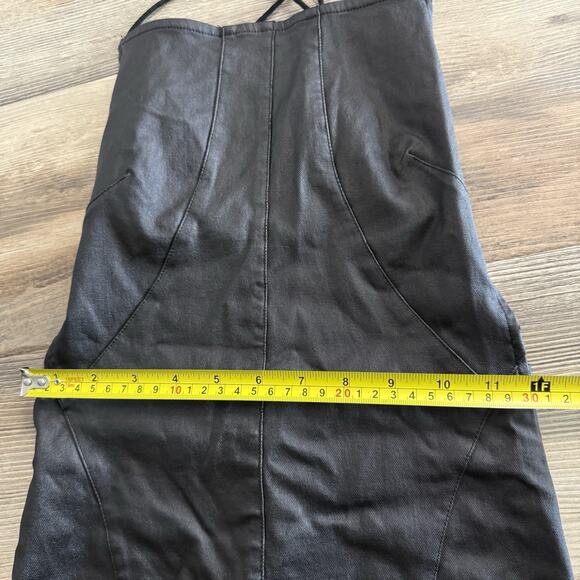 Edikted Faux Leather Black Bodycon Mini Dress Lace-Up Back Women’s M Y2K Grunge - Picture 5 of 6